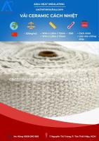 Vải sợi gốm Ceramic 1260 độ, cách nhiệt, chống cháy, 500kg/m3